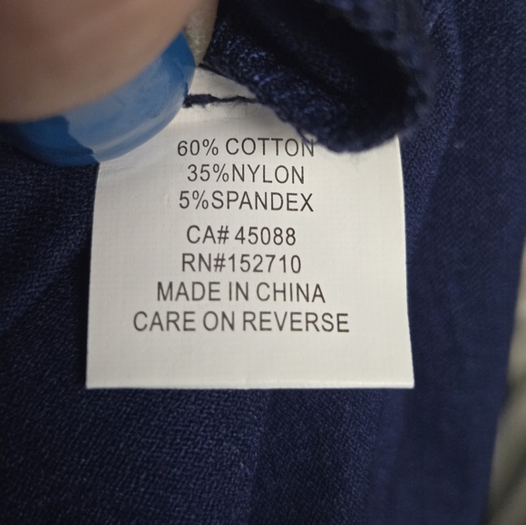 Miss Lulo Cotton Blend Midi Dress Sz Large Navy Blue 18-20" PTP, 40" Length - Picture 5 of 6